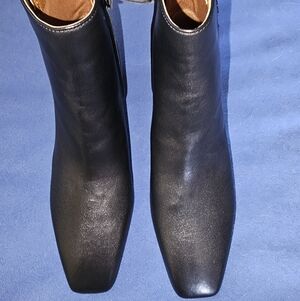 New Women's Franco Sarto Black Leather Ankle Boots 6